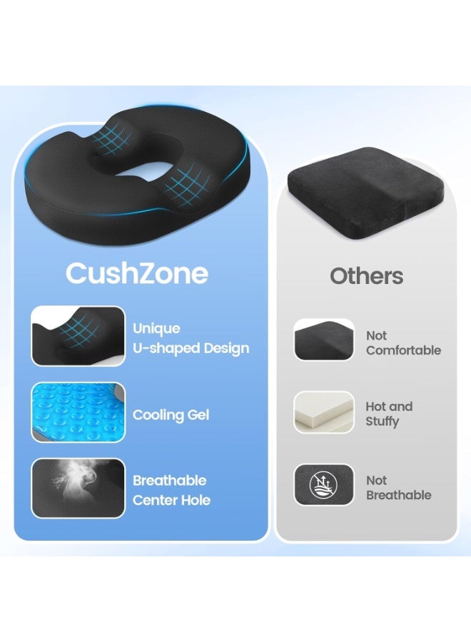 Orthopedic Donut Pillow, Hemorrhoid Tailbone Pad, Sacral Chair Pillow, Relieving Postpartum Sciatic Nerve Problems During Pregnancy Pain (Velvet Black) - Image 4