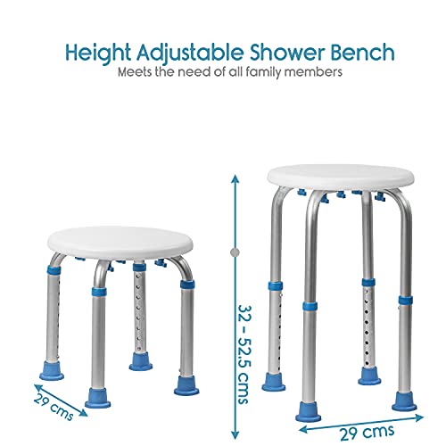 KosmoCare Premium Imported Shower Stool | Height Adjustable, Tool-Free Assembly Shower Chair with Anti-Slip Rubber Tips for Safety of Seniors & Elderly - Image 2