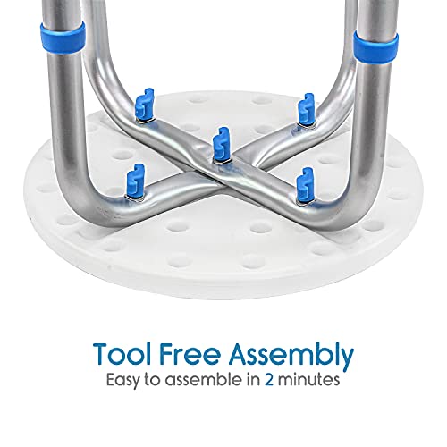 KosmoCare Premium Imported Shower Stool | Height Adjustable, Tool-Free Assembly Shower Chair with Anti-Slip Rubber Tips for Safety of Seniors & Elderly - Image 4