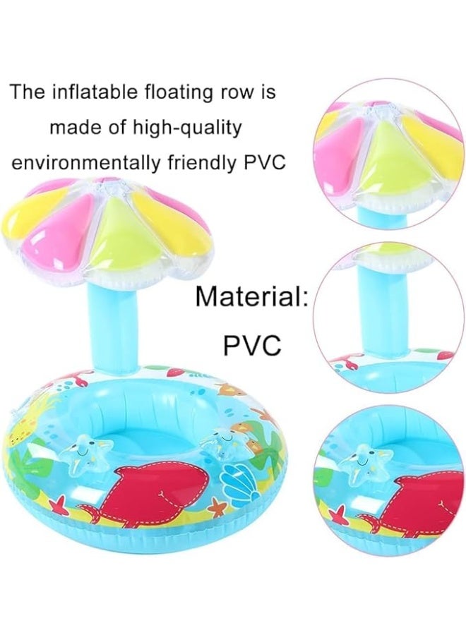 Sunshade Float for Kids with Swimming Chair, Inflatable Pool Toy for Kids, Swimming Ring for Kids, Inflatable Swimming Aid for Kids - Sea - Summer  - Image 4