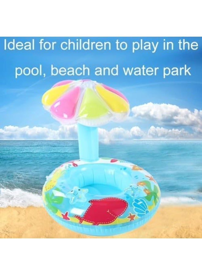 Sunshade Float for Kids with Swimming Chair, Inflatable Pool Toy for Kids, Swimming Ring for Kids, Inflatable Swimming Aid for Kids - Sea - Summer  - Image 5