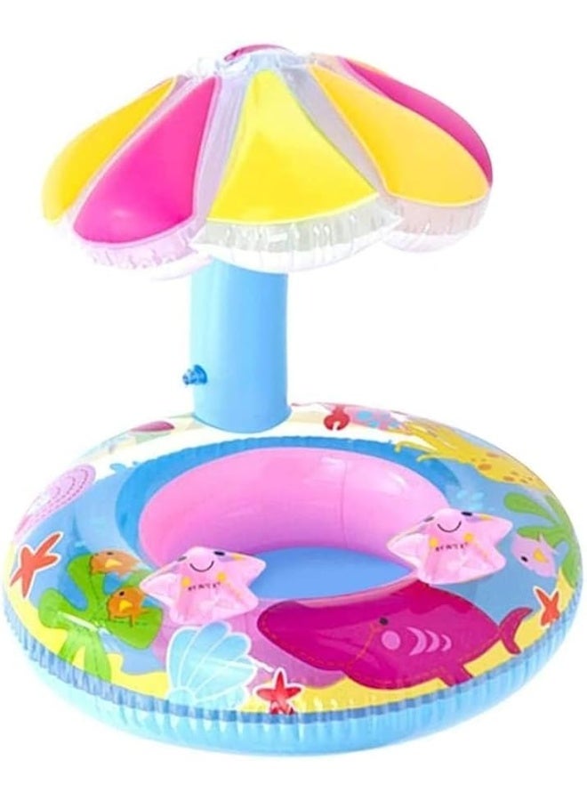 Sunshade Float for Kids with Swimming Chair, Inflatable Pool Toy for Kids, Swimming Ring for Kids, Inflatable Swimming Aid for Kids - Sea - Summer  - Image 1