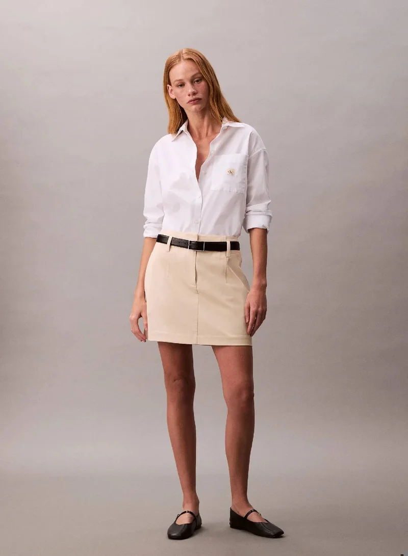 Cotton Stretch Chino Mini Skirt