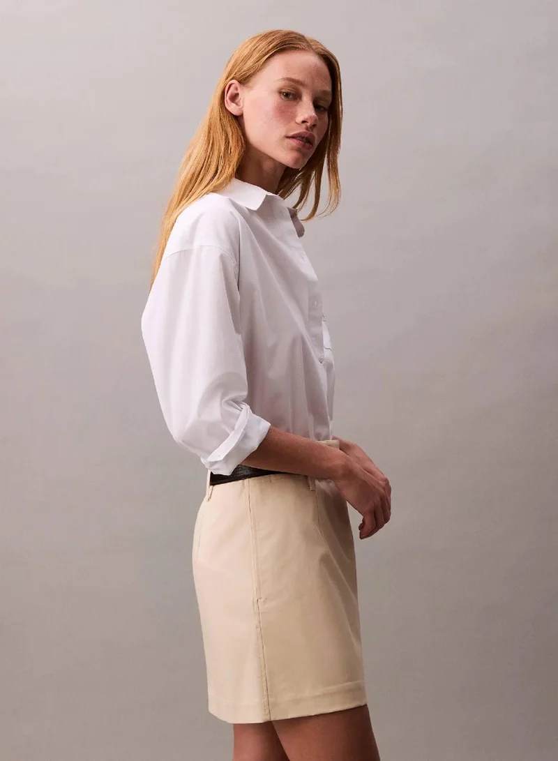 Calvin Klein Jeans Fog Cotton Stretch Chino Mini Skirt for Women | Best Price UAE