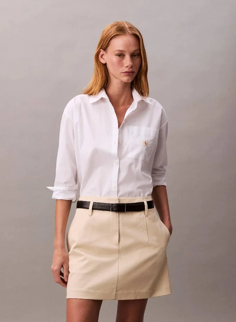 Calvin Klein Jeans Fog Cotton Stretch Chino Mini Skirt for Women | Best Price UAE