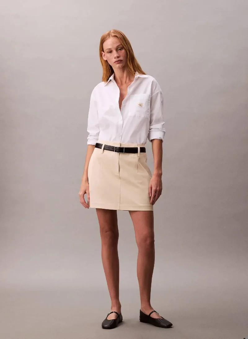 Cotton Stretch Chino Mini Skirt