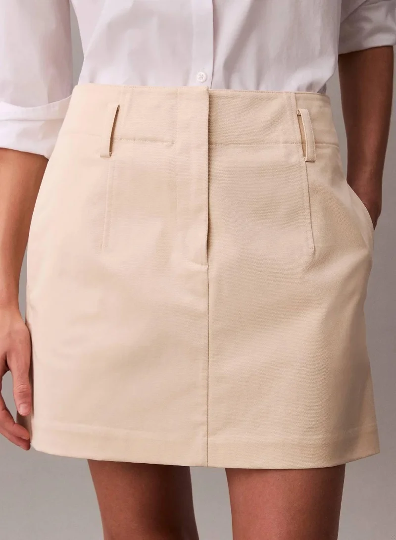 Calvin Klein Jeans Fog Cotton Stretch Chino Mini Skirt for Women | Best Price UAE