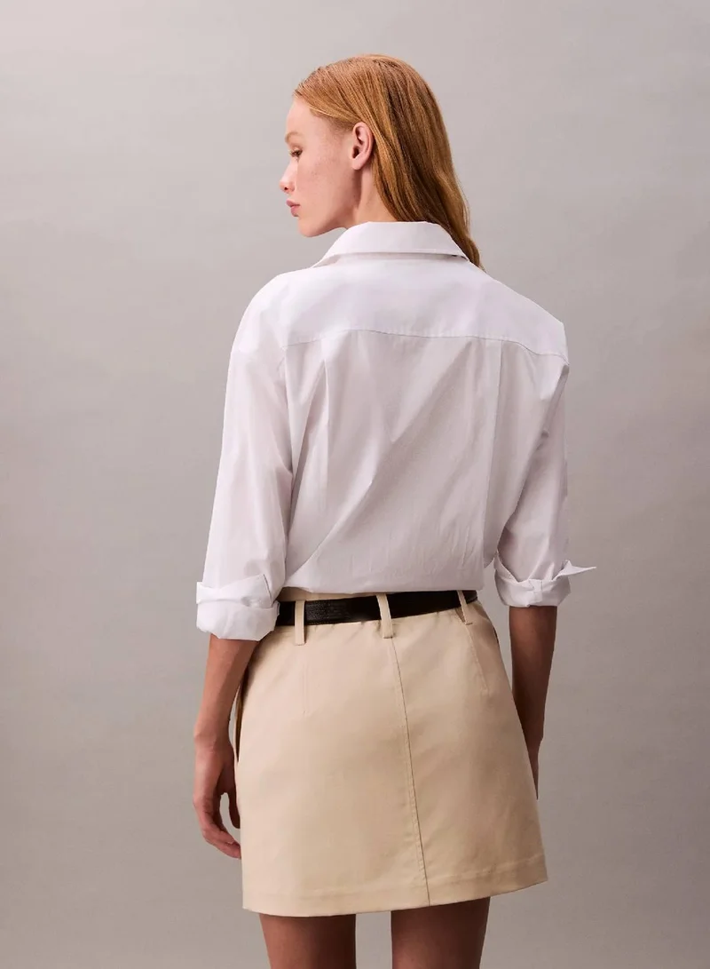 Calvin Klein Jeans Fog Cotton Stretch Chino Mini Skirt for Women | Best Price UAE