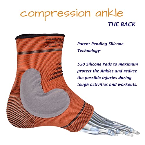 THX4COPPER Infused Compression Ankle Brace,Silicone Ankle Sleeve Support, Pain Relief from Plantar Fasciitis, Achilles Tendonitis- Reduce Foot Swelling&Prevent Ankle Injuries - (Single) - Image 4