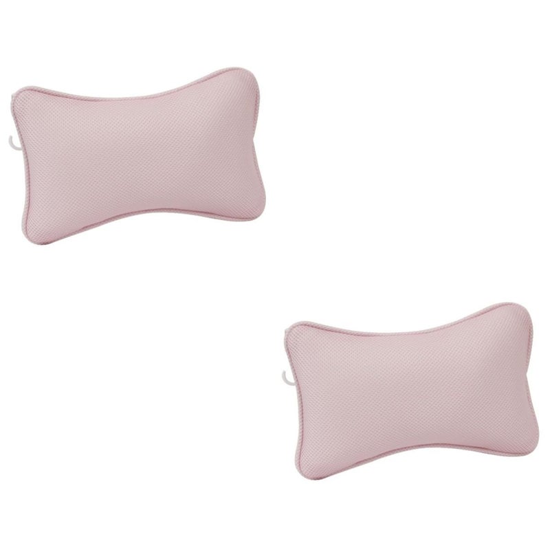 2pcs Bathtub Suction Cup Neck Pillow for Spa Bath Full Body Support White - Image 2