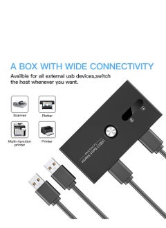 KASTWAVE KVM Switcher 4 Port USB Peripheral Switcher Box Hub for Mouse Keyboard Scanner Printer Laptop with one-Button Switch and 2 PCS USB 3.0 Cable  - Image 4