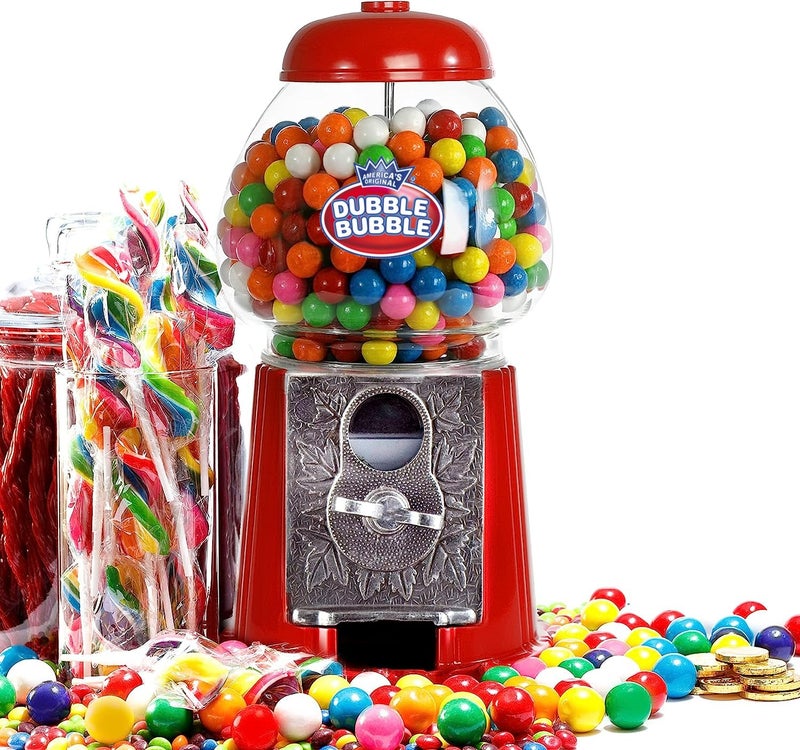 PlayO Gumball Machine for Kids 9" - Heavy Duty Metal with Glass - Christmas Antique Style Bubble Gum Machine - Kids Coin Operated Toy Bank for USA Coins - Candy Dispenser - Playo  - Image 3