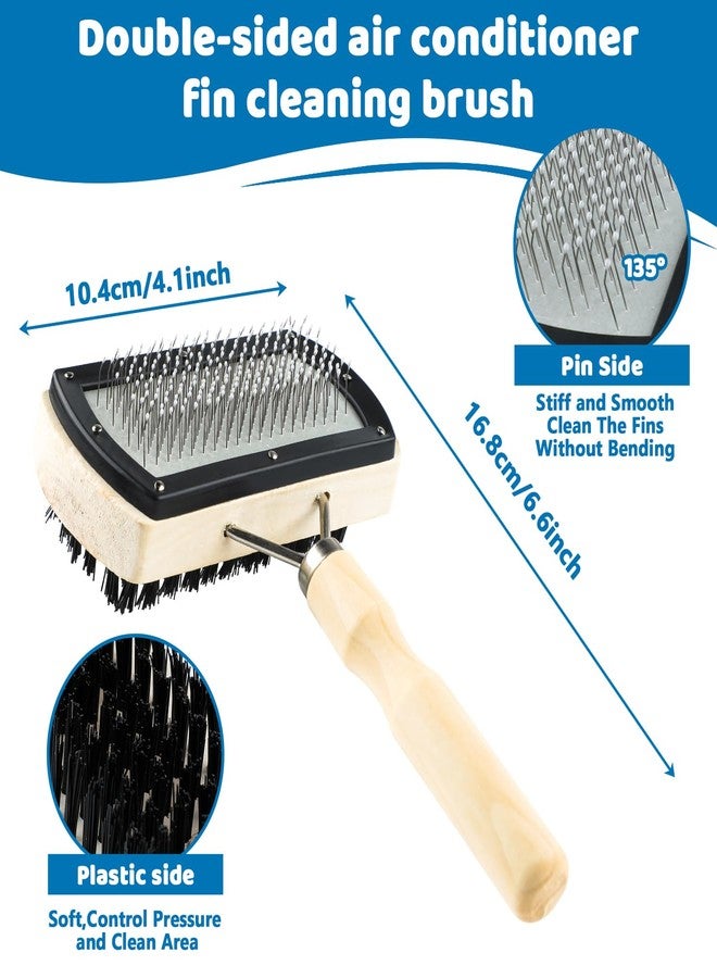 rolyta 3Pcs Air Conditioner Condenser Fin Cleaning Brush Set, Stainless Steel Ac Fin Comb, Ac Coil Cleaner Brush for Mini Split, Refrigerator Coils, Evaporator - Image 2