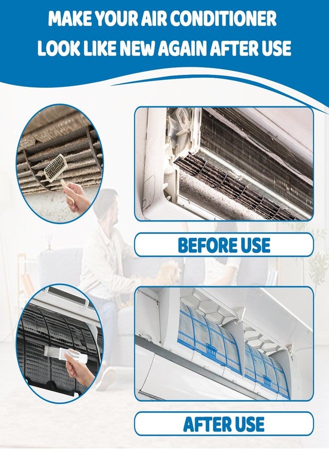 rolyta 3Pcs Air Conditioner Condenser Fin Cleaning Brush Set, Stainless Steel Ac Fin Comb, Ac Coil Cleaner Brush for Mini Split, Refrigerator Coils, Evaporator - Image 4