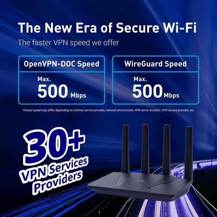 GL.iNet GL-AX1800(Flint) WiFi 6 Router -Dual Band Gigabit Wireless Internet Router | 5 x 1G Ethernet Ports | Up to 120 Devices | OpenVpn&WireGuard - Image 1