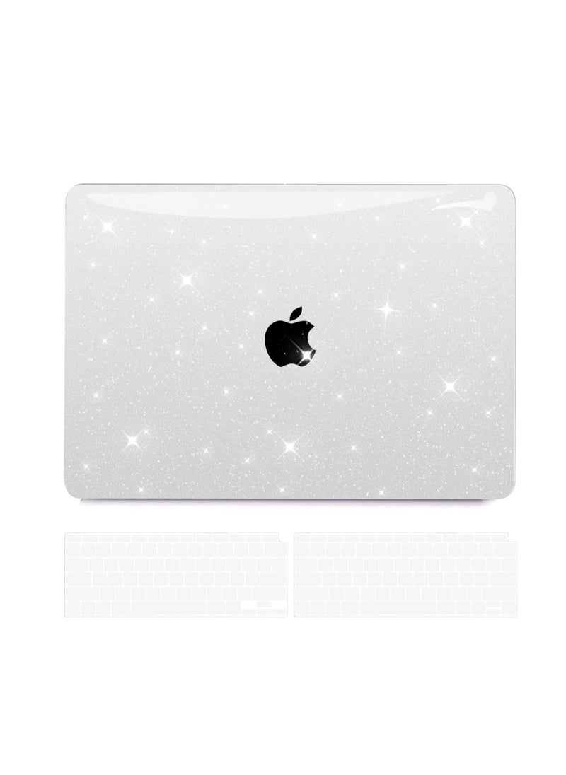 Generic 2 in 1 Bundle Case Compatible with MacBook Air 13 inch 2022 M2 Chip A2681/2024 M3 Chip A3113/2025 M4 Chip A3240, Laptop Plastic Hard Case + TPU Keyboard Cover, Glitter Clear  - Image 1