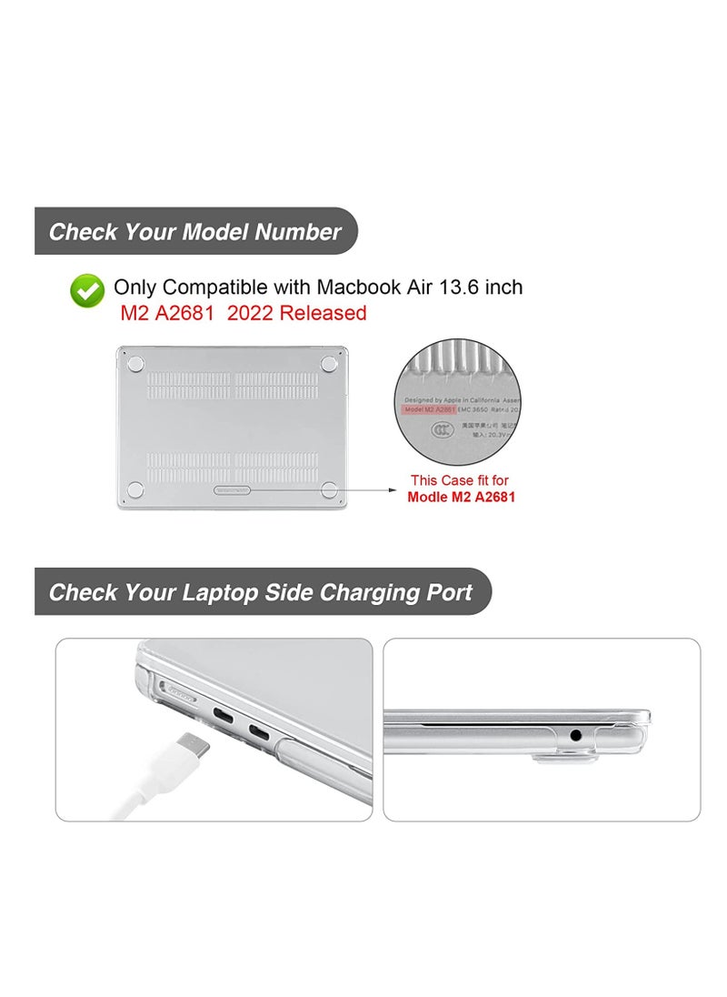 Generic 2 in 1 Bundle Case Compatible with MacBook Air 13 inch 2022 M2 Chip A2681/2024 M3 Chip A3113/2025 M4 Chip A3240, Laptop Plastic Hard Case + TPU Keyboard Cover, Glitter Clear  - Image 2