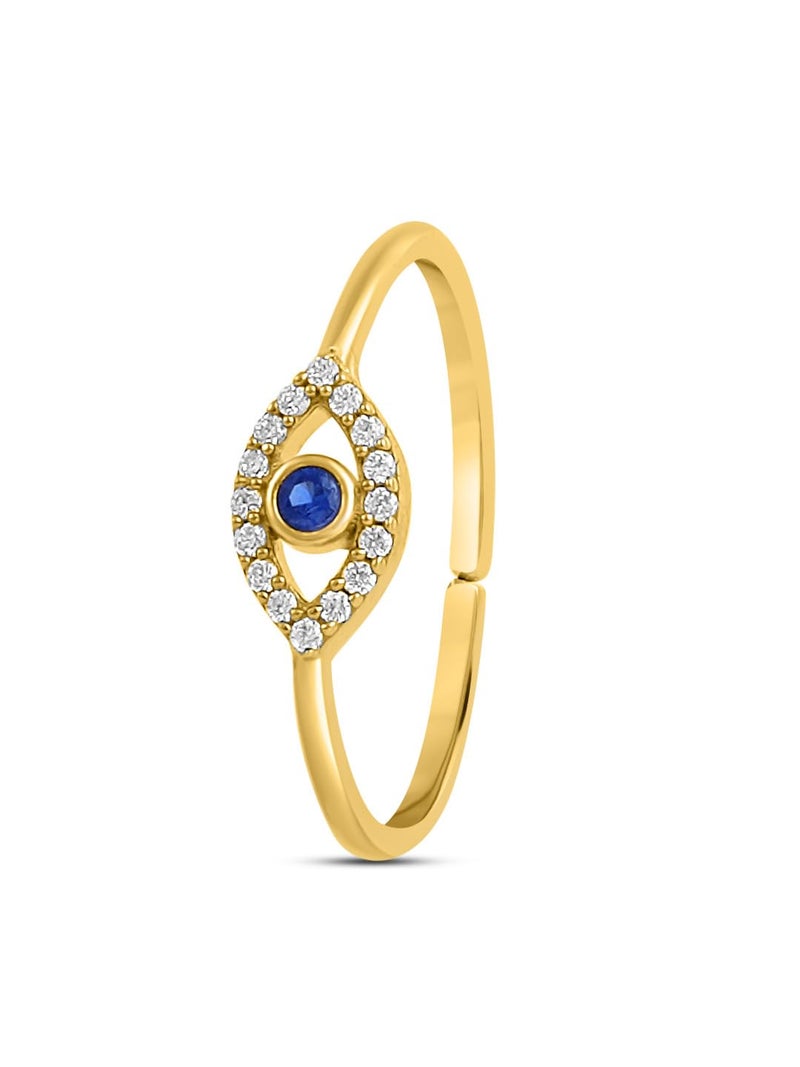 ZAVYA 925 Sterling Silver Evil Eye Gold Plated Ring | Gifts For Women And Girls | With Certificate of Authenticity and 925 Hallmark - Image 5