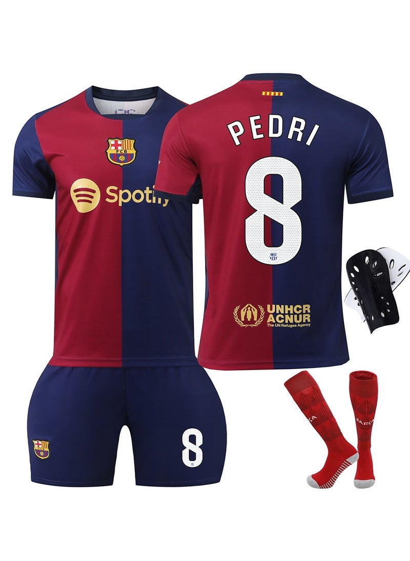Generic - 2024 European Cup Barcelona Football Jersey Four-piece Set No. 8 - Image 1