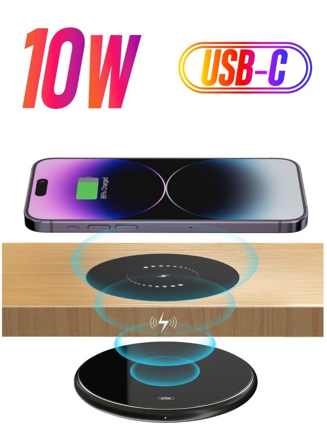 Invisible Wireless Charger Hidden Long Distance Wireless Phone Charger Under Desk 10W Charging Pad for iPhone 14 13 Series and Galaxy S20 S10 Series  - Image 1