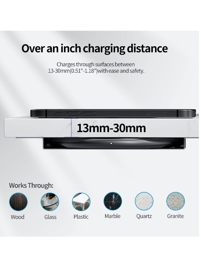 Invisible Wireless Charger Hidden Long Distance Wireless Phone Charger Under Desk 10W Charging Pad for iPhone 14 13 Series and Galaxy S20 S10 Series  - Image 3