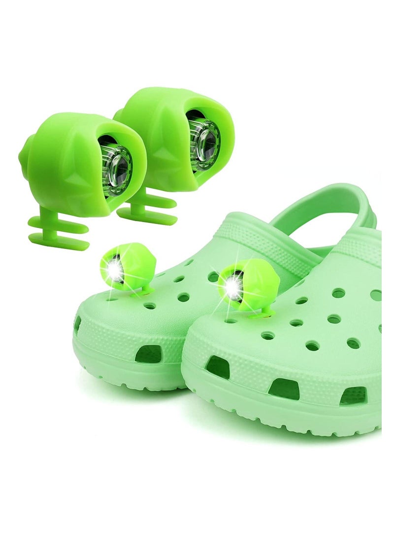 Generic 2pcs Shoe Headlights for Crocs Waterproof Glowing in The Dark LED Light Shoes Decoration Accessories for Running Walking Camping Gift  rechargeable (button battery) - Image 2
