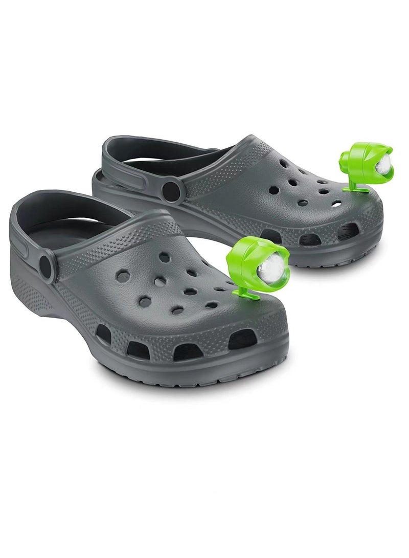 Generic 2pcs Shoe Headlights for Crocs Waterproof Glowing in The Dark LED Light Shoes Decoration Accessories for Running Walking Camping Gift  rechargeable (button battery) - Image 1