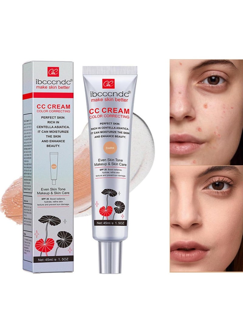 Color Correcting CC Cream,Hydrating CC Cream Foundation with Centella Asiatica Multi-Purpose Pre-makeup Primer Moisturizing Facial Concealer Sunscreen Full-Coverage CC Cream with SPF 25, Dark - pzsku/ZA162860C9C404955B52BZ/45/_/1731911906/cad436b0-4462-48a6-9df3-35d66ea3e1d7