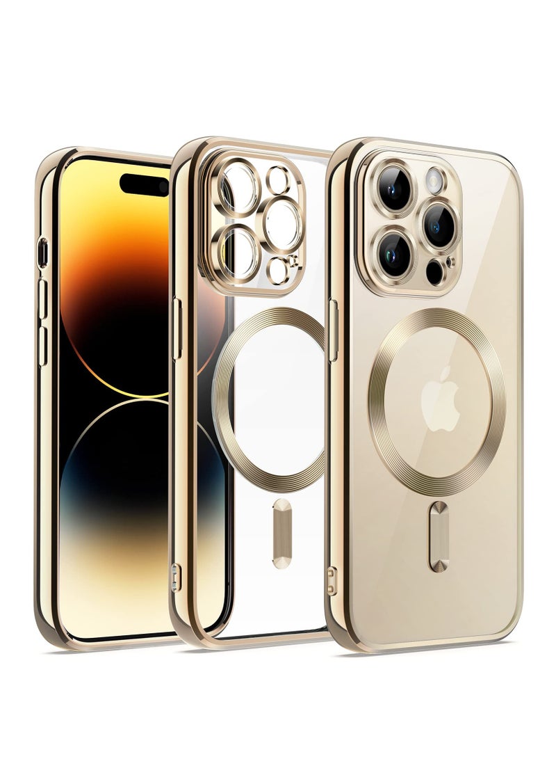 BORTONY iPhone 14 Pro Max Case Compatible with Magsafe Magnetic Wireless Charging Camera Lens Protector Anti-Scratch Slim Electroplated Cover for Apple iPhone 14 Pro Max - Image 1