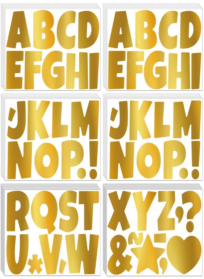 Timenued 390 PCS Bulletin Board 40 Sheets Letters Large Letter Stickers Vinyl Waterproof Self-Adhesive Alphabet Sticker Letters for Poster Board Display Classroom School Mailbox Home Decor (4 Inch, Gold) - Image 1