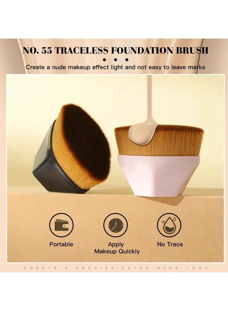 ORiTi فرش أساس سائلة احترافية لتطبيق مكياج خالي من العيوب محمولة ومسطحة - وردي - Image 3