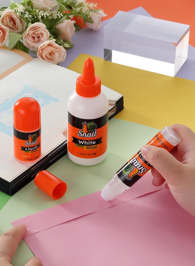 لوازم غراء أبيض (30 مل + 100 مل + 35 مل) غراء سائل 3 قطع | مناسب لتزيين الملابس والأحذية والأقمشة بالترتر والخرز، غراء قوي برأس دقيق - Image 4