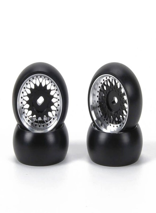 RCAWD RC Wheels Rims and Tires for 1/28 Wltoys Mini-Z, Mini-Q, Mini-D Kyosho, K969 K989 P929 Drift Rally Upgrades, Sun-Type, No More Glue RC Wheel Parts 25mm Diam Black - Image 1