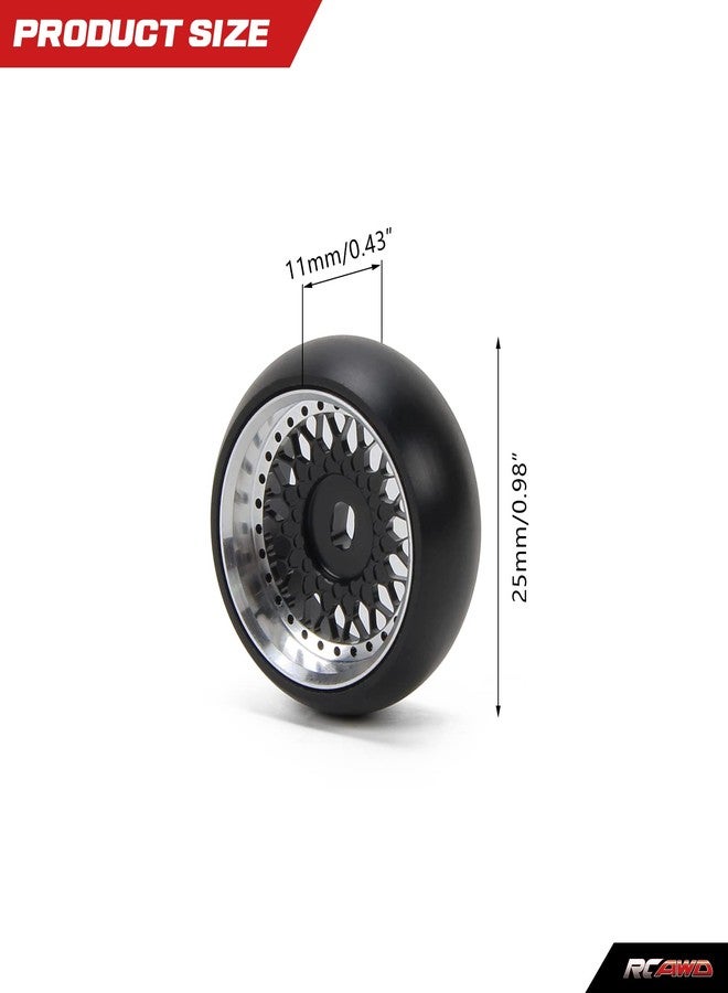 RCAWD RC Wheels Rims and Tires for 1/28 Wltoys Mini-Z, Mini-Q, Mini-D Kyosho, K969 K989 P929 Drift Rally Upgrades, Sun-Type, No More Glue RC Wheel Parts 25mm Diam Black - Image 4