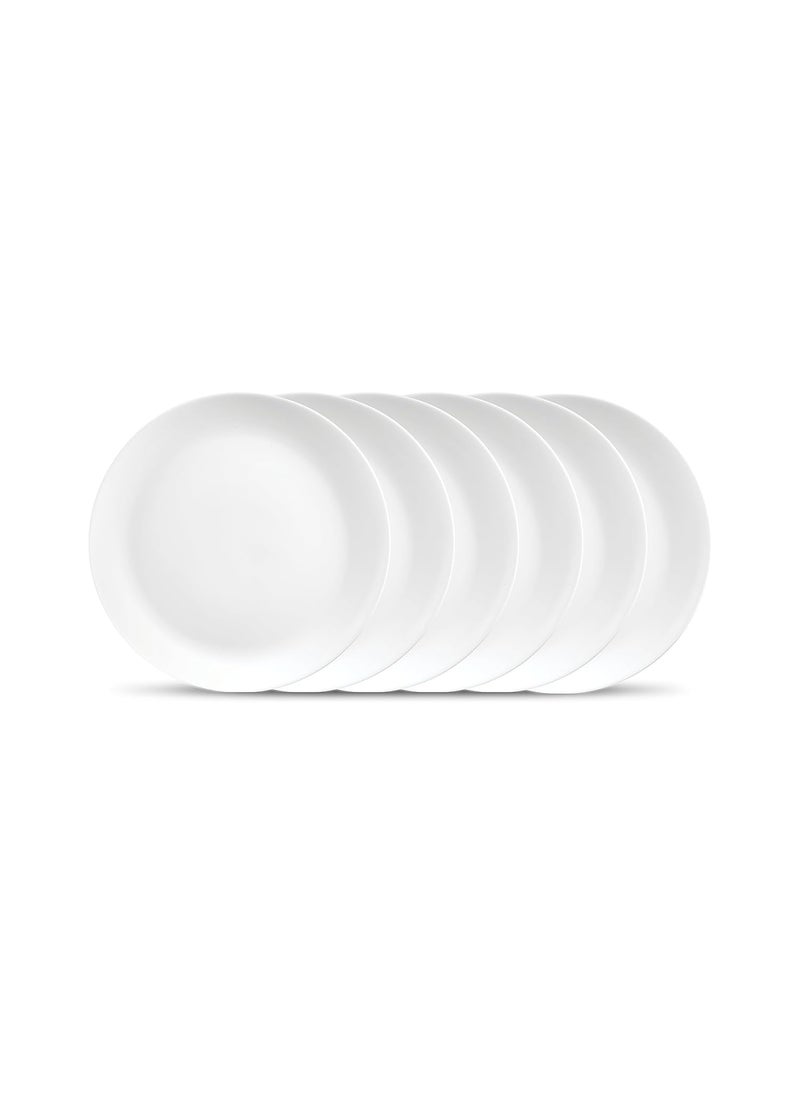 La Opala Diva by La Opala, Cosmo Collection, Opal Glass Full Plate Set 11" 6 pcs, Plainware, White  - Image 1