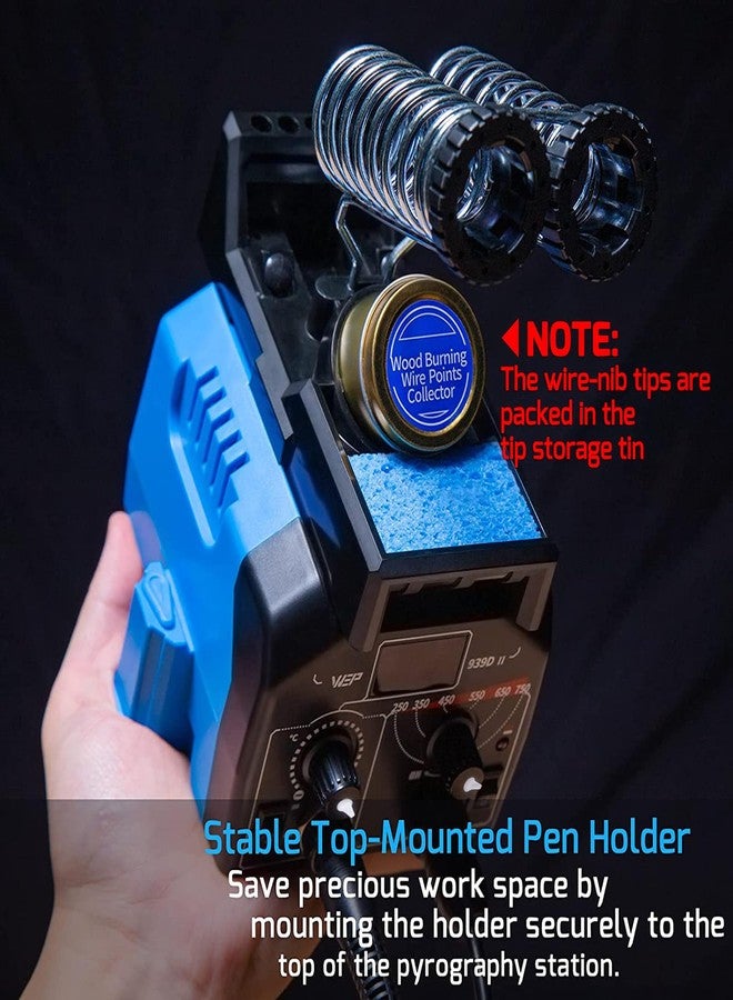 WEP 939D-II 2-in-1 Wood Burning Kit 86-in-1 with 51 Solid Points and 20 Wire Nibs Wood Burner with 2 Letter Number Stencils, 2 Unfinished Wood, 1 Pen Holder, Burning Tool - Image 5