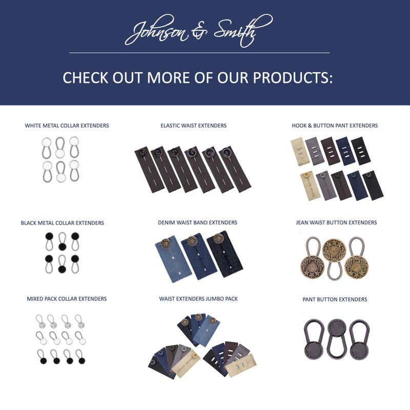 Johnson Smith Johnson & Smith Collar Extenders/Neck Extender/Wonder Button for 1/2 Size Expansion of Men Dress Shirts, 5 +1 Pack, 3/8" - Image 3