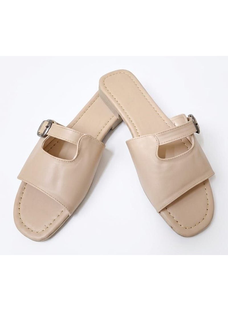 Karisma Flat Squared Toe Slippers With A New Strap Buckle Design - Image 1