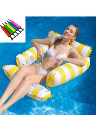 Inflatable Pool Float Chair Lounge for Adults and Kids Floating,Stripe Pattern Float Hammock for Pool Party Summer Water Fun - pzsku/ZA162D81B0A14CC00BE45Z/45/1746379393/9ad0448f-8f62-4360-a1f7-dc092bd7774e