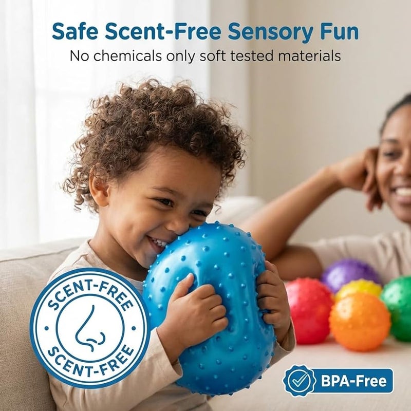بيدوينا Bedwina Knobby Balls - Sensory Balls and Spiky Massage Stress Balls with Pump, Fun Bouncy Ball Party Favors, Stocking Stuffers for Kids, Toddlers - Image 5