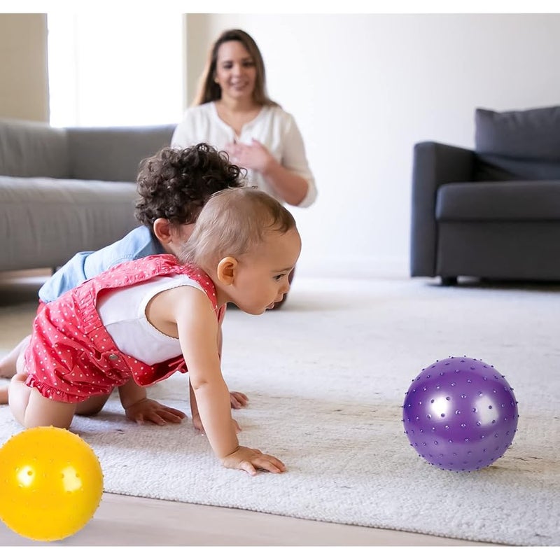بيدوينا Bedwina Knobby Balls - Sensory Balls and Spiky Massage Stress Balls with Pump, Fun Bouncy Ball Party Favors, Stocking Stuffers for Kids, Toddlers - Image 3