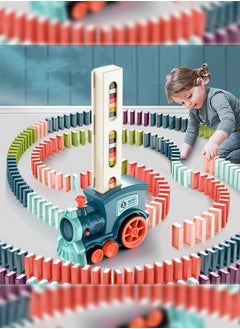 Haidue Automatic Domino Train Toy Set With 120pcs Domino Blocks For Kids Boys And Girls  - Image 1