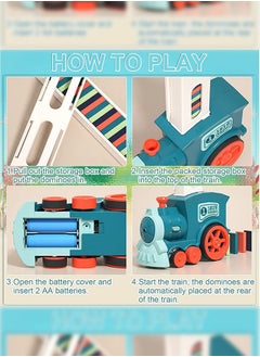 Haidue Automatic Domino Train Toy Set With 120pcs Domino Blocks For Kids Boys And Girls  - Image 5