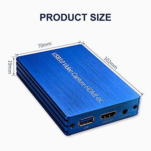 Microware 4K HDMI Video Capture Device Capture Card Box USB3.0 HD 1080p Drive-Free Game Broadcast with Microphone - Image 2