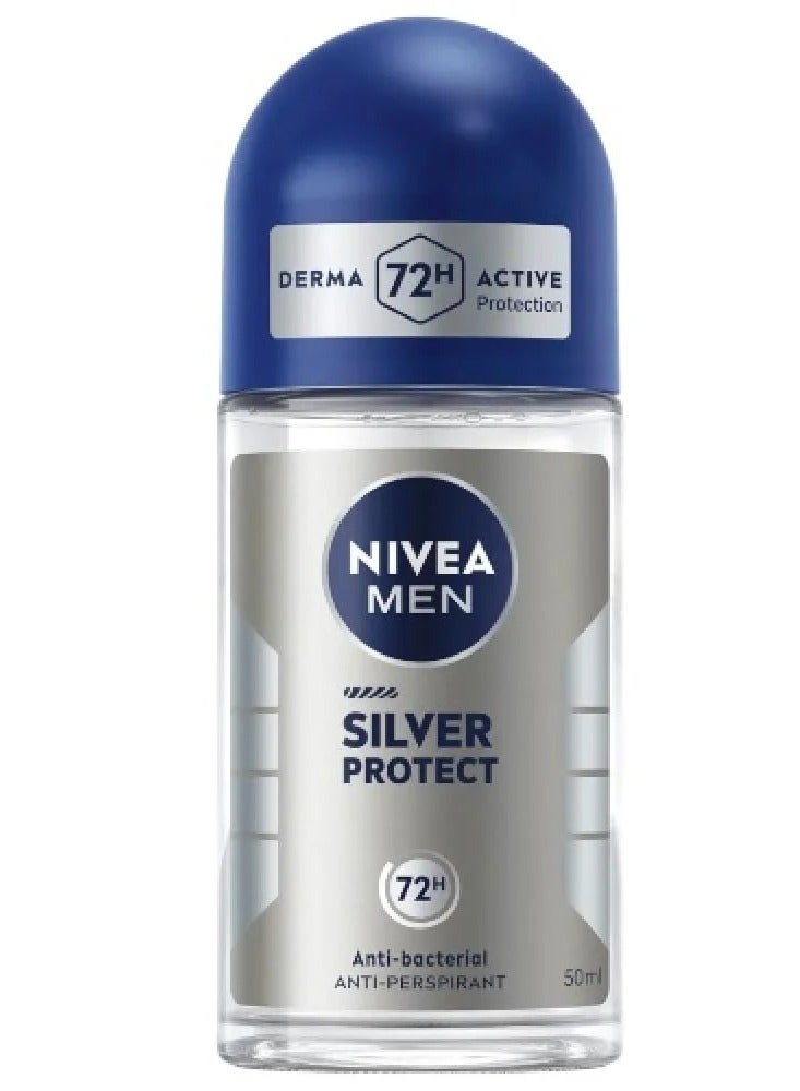 NIVEA Men Silver Protect Roll-On Deodorant 50ml - Image 1