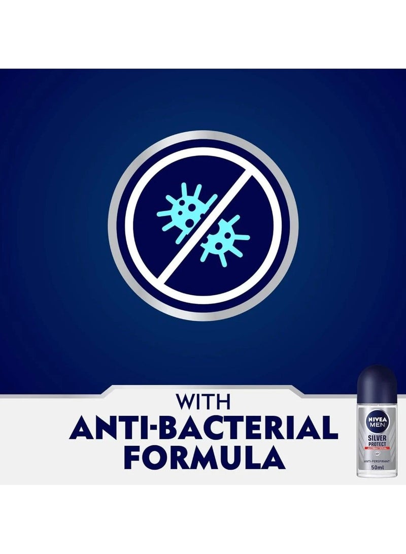NIVEA Men Silver Protect Roll-On Deodorant 50ml - Image 3