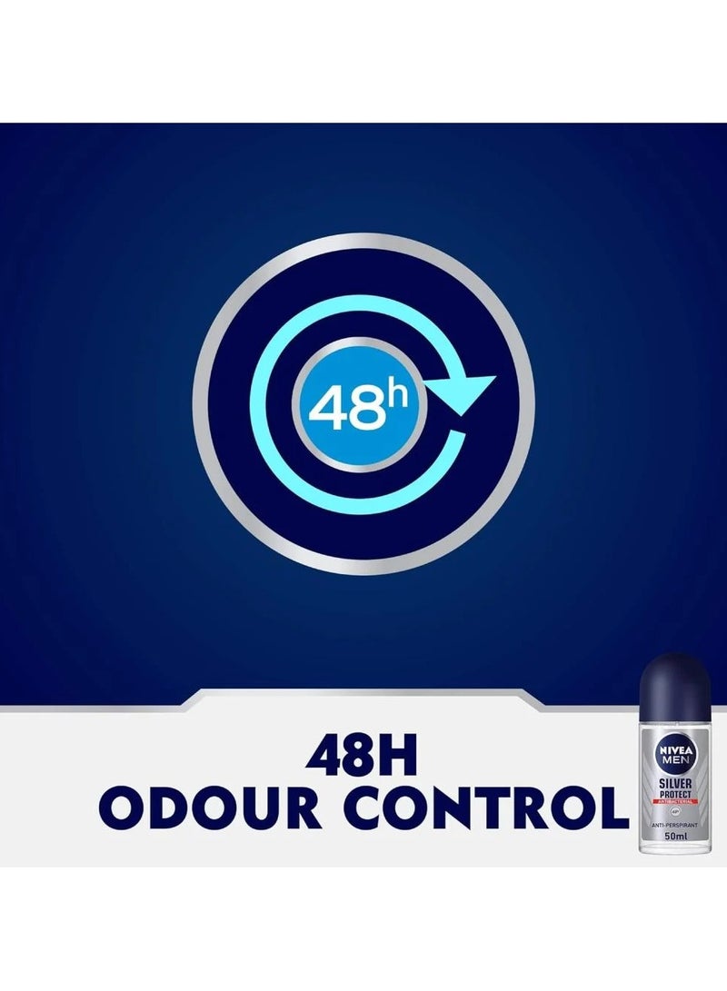 NIVEA Men Silver Protect Roll-On Deodorant 50ml - Image 4