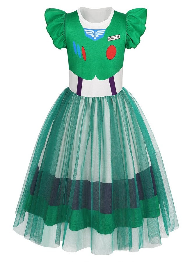 Eledobby Buzz Lightyear Costume for Girls Toddler Buzz Lightyear Dress Halloween Outfit Birthday Party Dresses 4-5T - Image 1