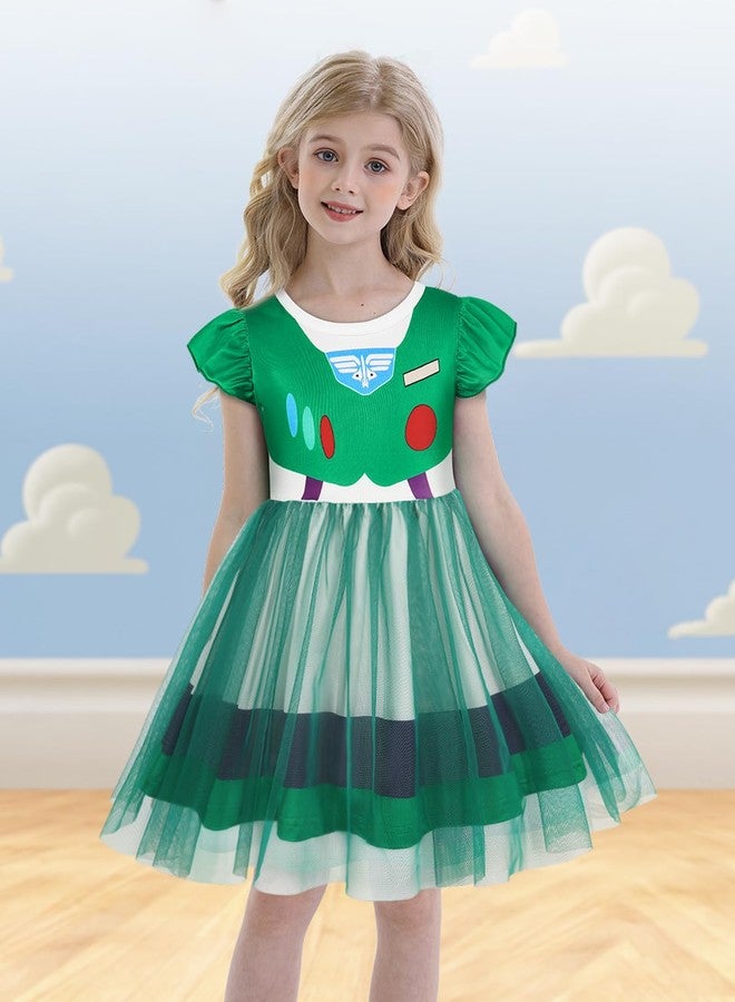 Eledobby Buzz Lightyear Costume for Girls Toddler Buzz Lightyear Dress Halloween Outfit Birthday Party Dresses 4-5T - Image 2