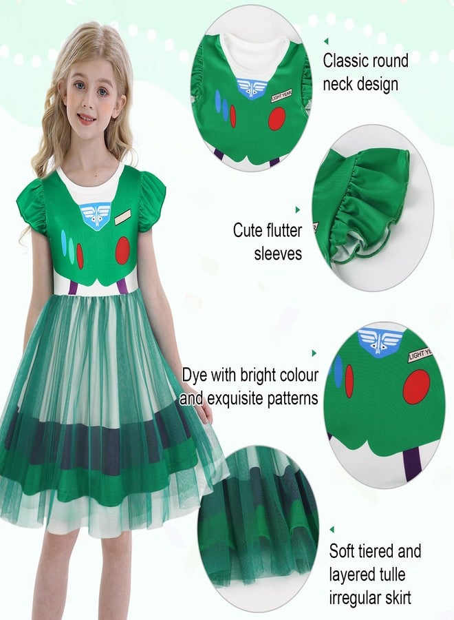 Eledobby Buzz Lightyear Costume for Girls Toddler Buzz Lightyear Dress Halloween Outfit Birthday Party Dresses 4-5T - Image 4